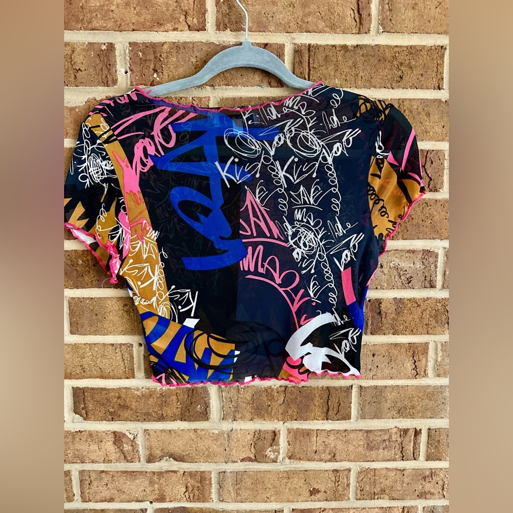 Love J Graffiti Mesh Crop Top - Picture 4 of 4